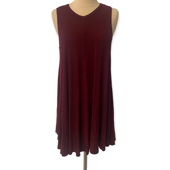 Urban Outfitters Size S Burgundy Red Sleeveless Shift Spring Dress Size Flowy - Picture 1 of 4